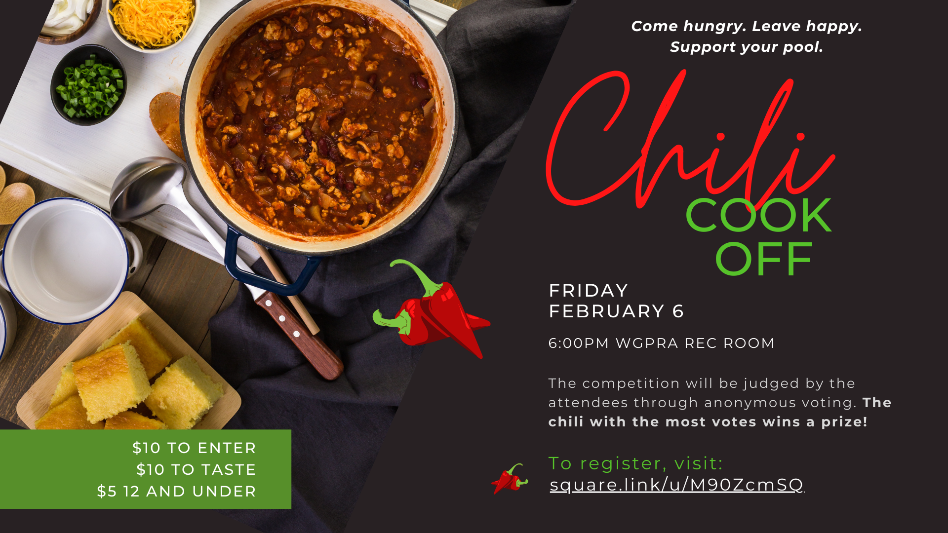Chili cook off flyer for wgpra