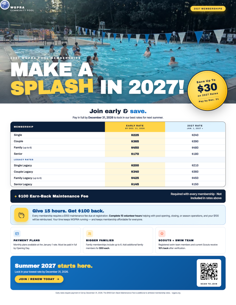 2027 Membership Rates